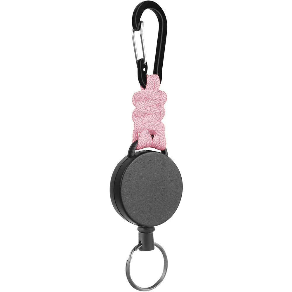 Wholesale Macaron Color Rebound Colorful Umbrella Rope Braided Telescopic Keychain